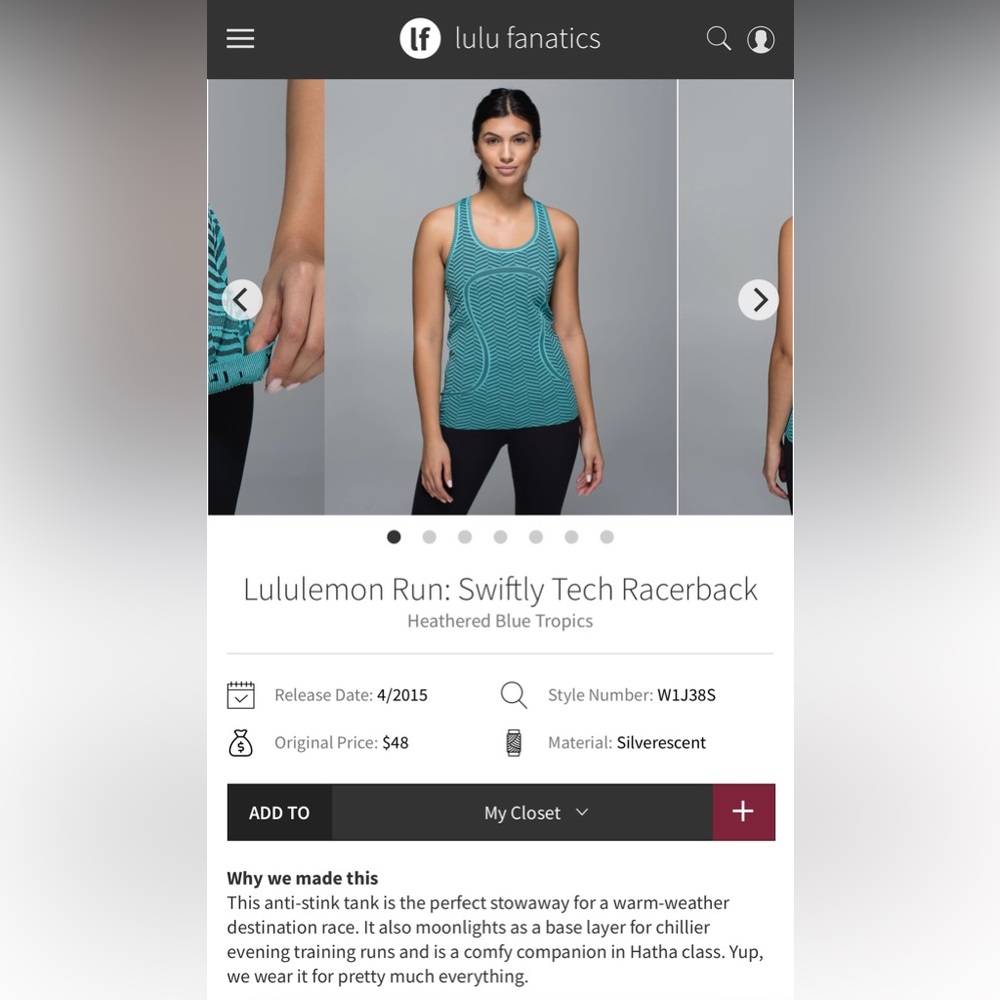Lululemon Run: Swiftly Tech Racerback Size 6 - Picture 5 of 6